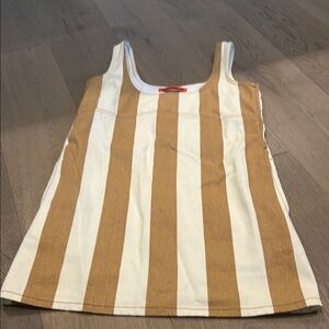 Striped Tan and White Women's dress